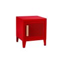 Table de chevet B1 H45 perforé, rouge piment, Tolix, 40x40xH45cm