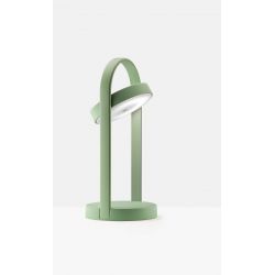 Lampe de table sans fil Giravolta, Pedrali vert sauge taille S, H. 33 x D. 15 cm