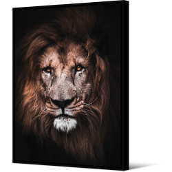Toile encadrée Lion portrait, 100 x 140 cm, collection Wild Thing, Pôdevache