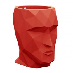 Pot Adan, Vondom rouge avec réservoird'eau, 70 x 96 x Hauteur 100 cm