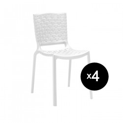 Lot de 4 chaises Tatami 305, blanc