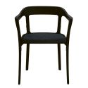 Chaise design Steelwood Magis structure en acier noir, assise en tissu gris foncé