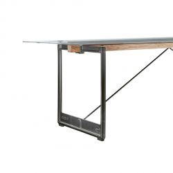 Brut, grande table à manger design, Magis pieds gris anthracite, plateau en verre trempé 260x85 cm