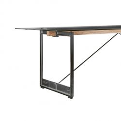 Brut, grande table à manger design, Magis pieds gris anthracite, plateau en verre fumé 260x85 cm
