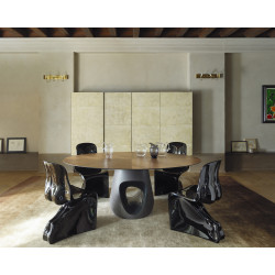 Table Barbara Legno noyer , diamètre 160 cm, Horm Casamania