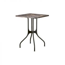 Mila table design, Magis plateau en marbre Emperador, pieds en acier noir, 70x70 cm