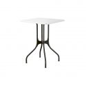 Mila table design, Magis plateau HPL blanc, pieds en acier noir, 70x70 cm