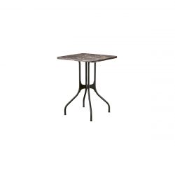 Mila table design, Magis plateau en marbre Emperador, pieds en acier noir, 55x55 cm