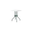 Mila table design, Magis plateau HPL blanc, pieds en acier vert, 55x55 cm