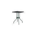 Mila table design, Magis plateau en marbre noir Marquinia, pieds en acier vert, 55x55 cm