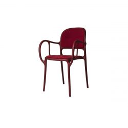Chaise Milà rembourée, rouge, 44,5 x 48 x H84,5 cm, Magis