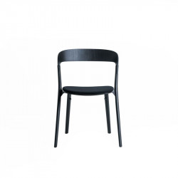 Chaise Pilà assise revêtue, noir, 55,5 x 46 x H77,5 cm, Magis