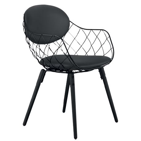 Chaise Pina, noir, revêtement tissu, 44 x 45 x H81 cm, Magis