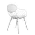 Chaise Pina, blanc, revêtement cuir, 44 x 45 x H81 cm, Magis