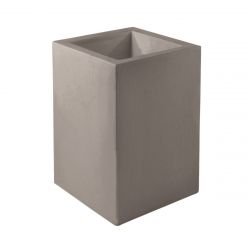 Pot Cubo Haut taupe mat 40x40xH60 cm, simple paroi, Vondom
