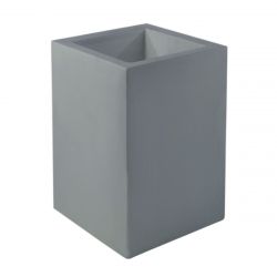 Pot Cube Haut gris argent mat 50x50xH75 cm, simple paroi, Vondom