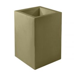 Pot Cube Haut kaki mat 50x50xH75 cm, simple paroi, Vondom