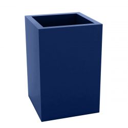 Pot Carré Haut bleu marine laqué brillant 50x50xH100 cm, simple paroi, Vondom