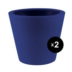 Lot de 2 Pots Coniques diamètre 50 x hauteur 43 cm, simple paroi, Vondom bleu marine