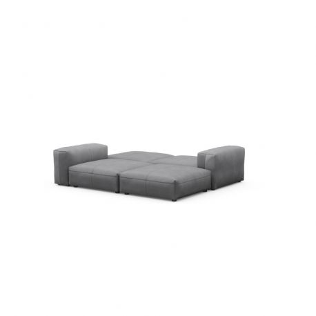 Canapé 4 à 6 places avec accoudoirs, en cuir gris foncé Vetsak,L.241,5 x H.60 x 136,5 cm