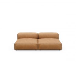 Canapé 2 à 3 places en cuir marron Vetsak,L.210 x H.60 x P.136,5 cm