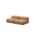 Canapé 2 à 3 places en cuir marron Vetsak, L.210 x H.60 x P.115,5 cm