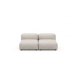 Canapé 2 places en cuir gris clair Vetsak, L.168 x H.60 x P.115,5 cm