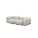 Canapé 2 places avec accoudoirs en cuir gris clair Vetsak, L.231 x H.60 x P.220,5 cm