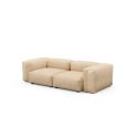 Canapé 2 places avec accoudoirs en cuir beige Vetsak, L.231 x H.60 x P.220,5 cm
