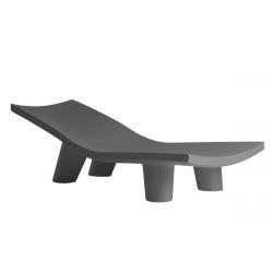 Chaise longue Low Lita lounge, gris éléphant, Slide Design