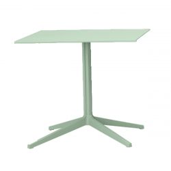 Table carré outdoor Ypsilon, plateau acier vert sauge, 70x70xH74 cm, Pedrali