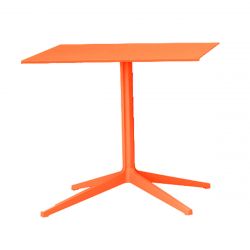 Table carré outdoor Ypsilon, plateau acier orange, 70x70xH74 cm, Pedrali