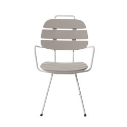 Chaise à lattes Ribs gris tourterelle, Slide Design, L57 x P61 x H90 cm
