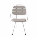 Chaise à lattes Ribs gris tourterelle, Slide Design, L57 x P61 x H90 cm