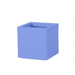 Pot de fleur carré Quadra, bleu poudré, Slide Design, L x 45, D x 45, H x46