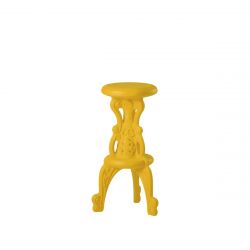 Tabouret baroque Mister of Love jaune safran, Slide design, hauteur d\'assise 75 cm