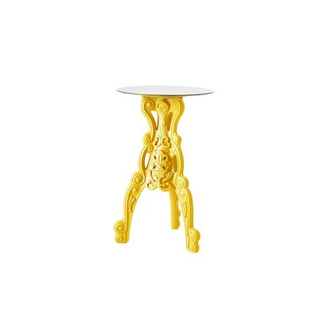 Table d'appoint Master of Love jaune safran, Slide design, D x 69, H x 110 cm