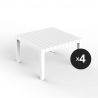 Set de 4 Tables basses Lounge Spritz, Vondom blanc, 45x45xH28cm