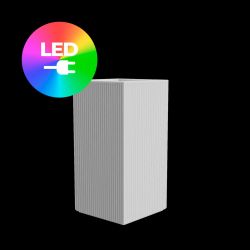Pot carré haut Gatsby 40x40xH80 cm, Vondom lumineux Led RGBW, alimentation câble