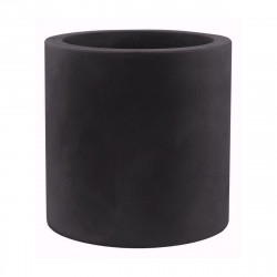 Grand pot Cylindrique noir, double paroi, Vondom, Diamètre 80 x Hauteur 80 cm