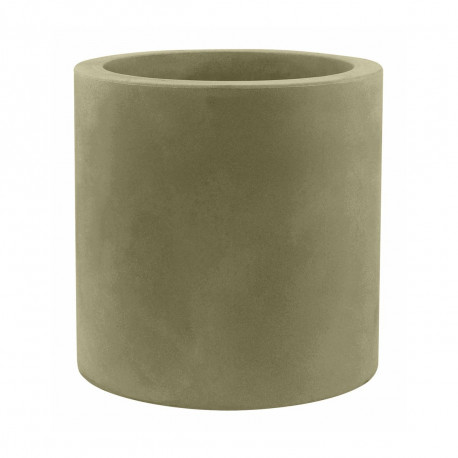 Grand pot Cylindrique kaki, simple paroi, Vondom, Diamètre 80 x Hauteur 80 cm