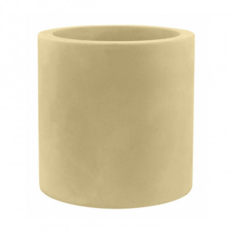 Grand pot Cylindrique beige, simple paroi, Vondom, Diamètre 80 x Hauteur 80 cm