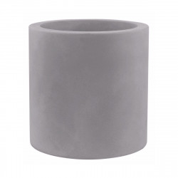 Grand pot Cylindrique gris argent, double paroi, Vondom, Diamètre 80 x Hauteur 80 cm
