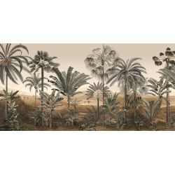 Tapis en vinyle Agamir aux motifs jungle vert et marron Pôdevache : 99 x 198 cm