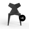 Set de 4 chaises Kimono noir opaque, Vondom