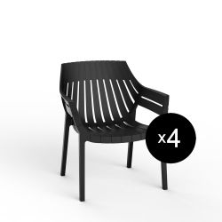 Lot de 4 fauteuils lounge Spritz, Vondom noir