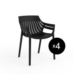 Lot de 4 fauteuils Spritz, Vondom noir