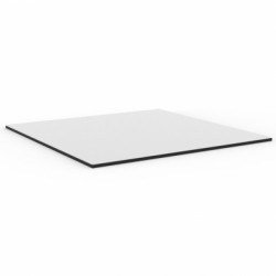 Set de 2 plateaux de table carré Vondom blanc,bordure noir 59x59 cm