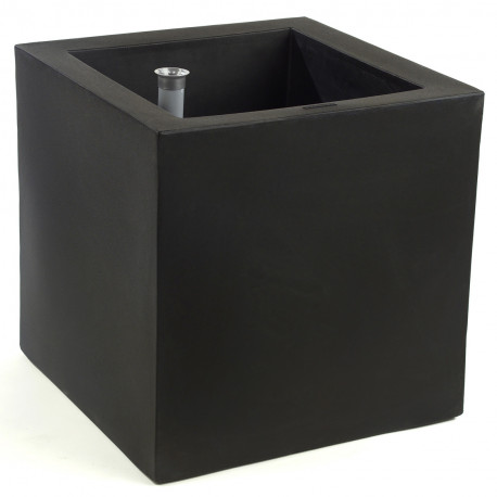 Pot Cubo 50 cm, double paroi, avec réserve d'eau, Vondom noir