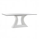 Table Rest, Vondom, plateau HPL blanc, tranche noire, Longueur 200 cm